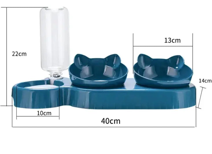 Automatic Cat Feeder Bowl - Dual Food & Water Dispenser with Timer