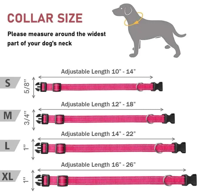 Adjustable Chest Strap Dog Harness - Reflective Nylon Collar (S-XL)