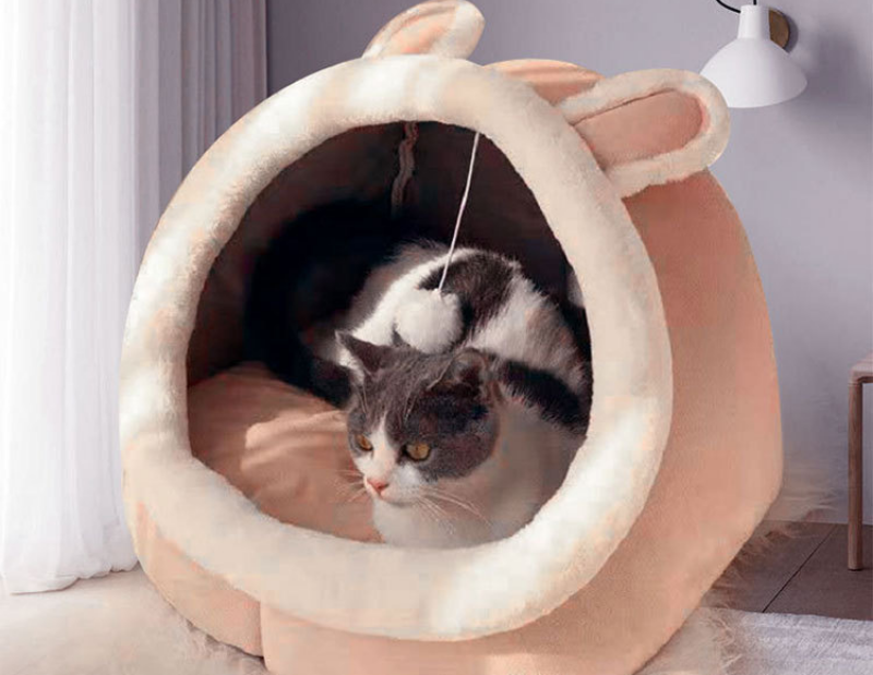 Winter Enclosed Pet Bed - Warm Cushion Cave for Small Dogs & Cats (S-L)