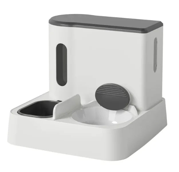 Automatic Cat Feeder & Water Dispenser - Dual Bowl Design with Gravity Feed