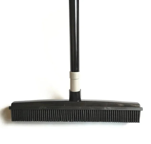 Pet Hair Removal Broom Mop - Washable Rubber Bristle Brush for Carpets & Floors