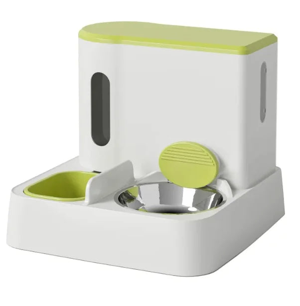 Automatic Cat Feeder & Water Dispenser - Dual Bowl Design with Gravity Feed
