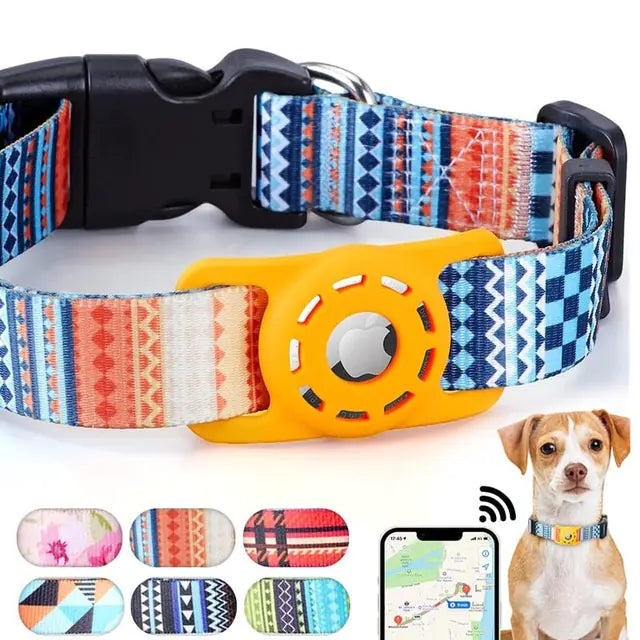TheHoomy AirTag Dog Collar - Adjustable Digital Print Pet Collar with AirTag Holder