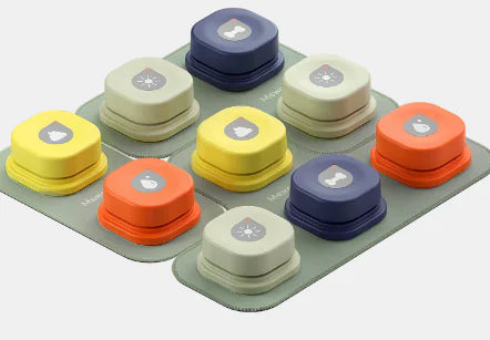 Dog Communication Buttons - Trainable Sound Board with 9 Recordable Buttons