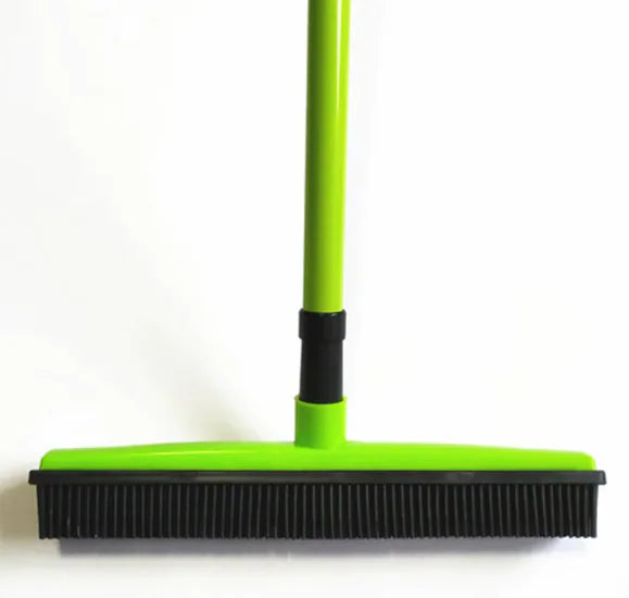 Pet Hair Removal Broom Mop - Washable Rubber Bristle Brush for Carpets & Floors