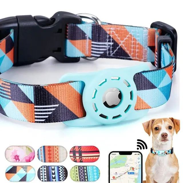 TheHoomy AirTag Dog Collar - Adjustable Digital Print Pet Collar with AirTag Holder