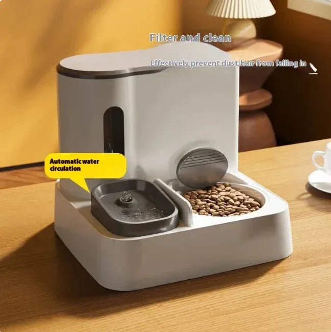 Automatic Cat Feeder & Water Dispenser - Dual Bowl Design with Gravity Feed - TheHoomy