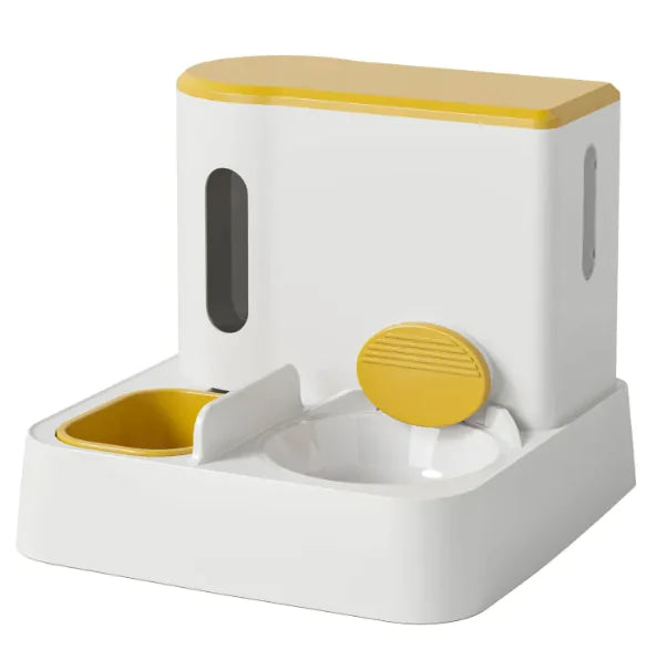 Automatic Cat Feeder & Water Dispenser - Dual Bowl Design with Gravity Feed