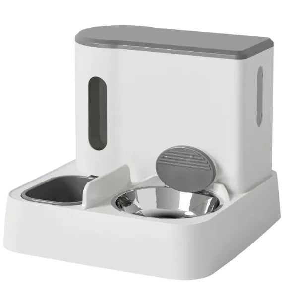 Automatic Cat Feeder & Water Dispenser - Dual Bowl Design with Gravity Feed