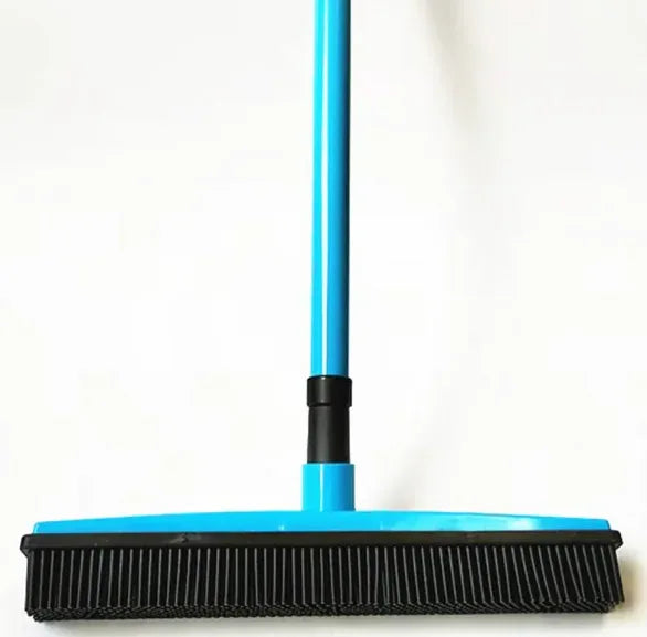 Pet Hair Removal Broom Mop - Washable Rubber Bristle Brush for Carpets & Floors