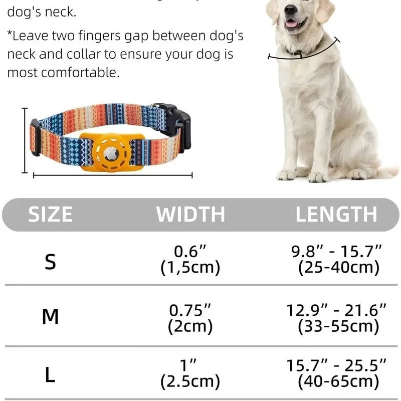 TheHoomy AirTag Dog Collar - Adjustable Digital Print Pet Collar with AirTag Holder