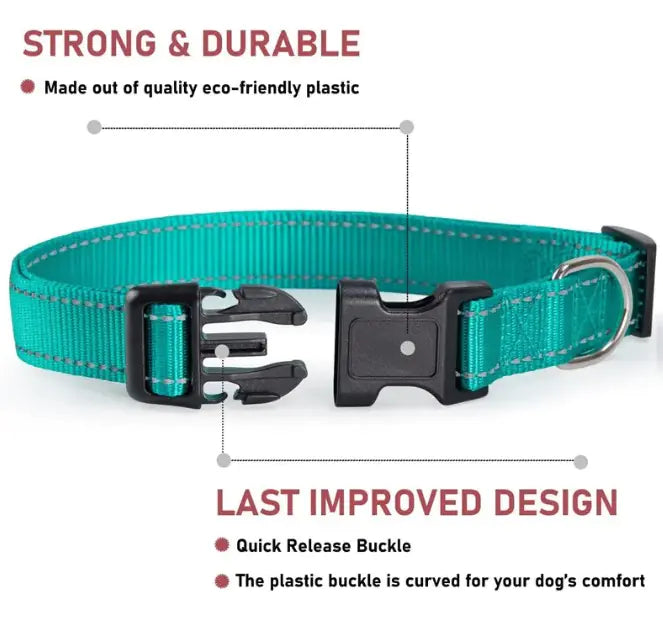 Adjustable Chest Strap Dog Harness - Reflective Nylon Collar (S-XL)