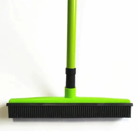 Pet Hair Removal Broom Mop - Washable Rubber Bristle Brush for Carpets & Floors - TheHoomy