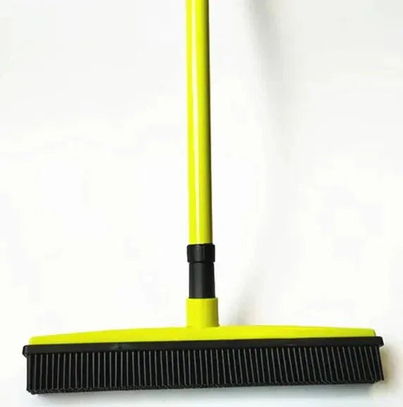 Pet Hair Removal Broom Mop - Washable Rubber Bristle Brush for Carpets & Floors - TheHoomy