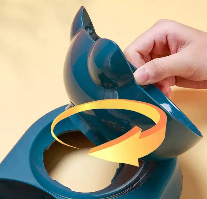 Automatic Cat Feeder Bowl - Dual Food & Water Dispenser with Timer