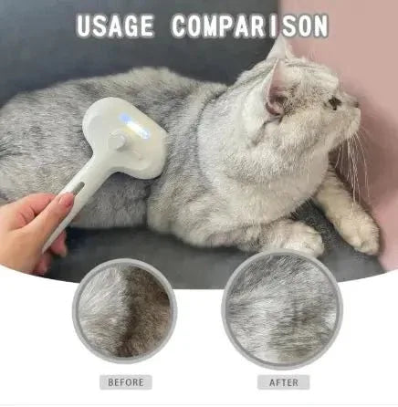 Steamy Brush Pet Spray - 3-in-1 Grooming Tool with Water Mist for Dogs & Cats - TheHoomy
