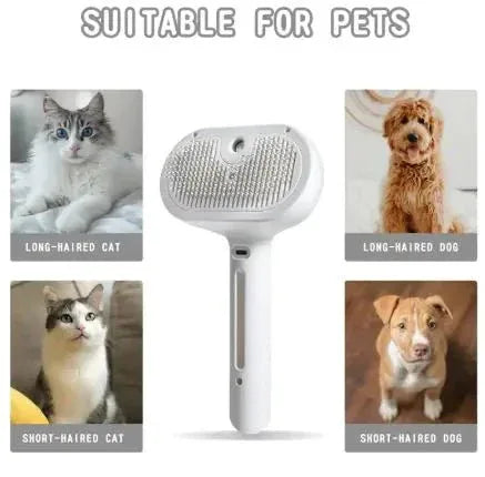 Steamy Brush Pet Spray - 3-in-1 Grooming Tool with Water Mist for Dogs & Cats - TheHoomy