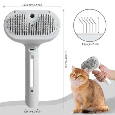 Steamy Brush Pet Spray - 3-in-1 Grooming Tool with Water Mist for Dogs & Cats - TheHoomy