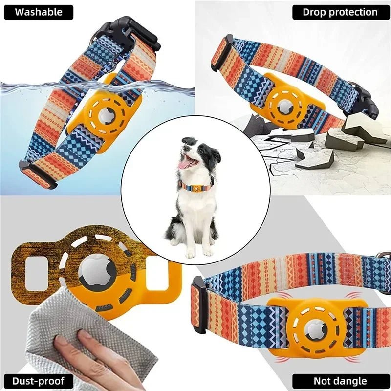 TheHoomy AirTag Dog Collar - Adjustable Digital Print Pet Collar with AirTag Holder - TheHoomy