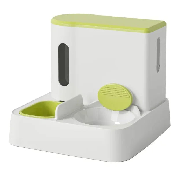 Automatic Cat Feeder & Water Dispenser - Dual Bowl Design with Gravity Feed