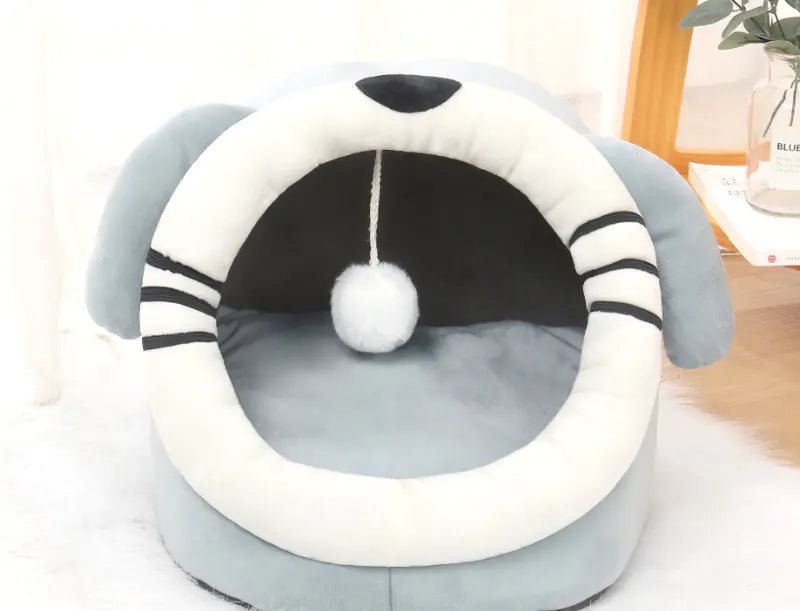Winter Enclosed Pet Bed - Warm Cushion Cave for Small Dogs & Cats (S - L) - TheHoomy