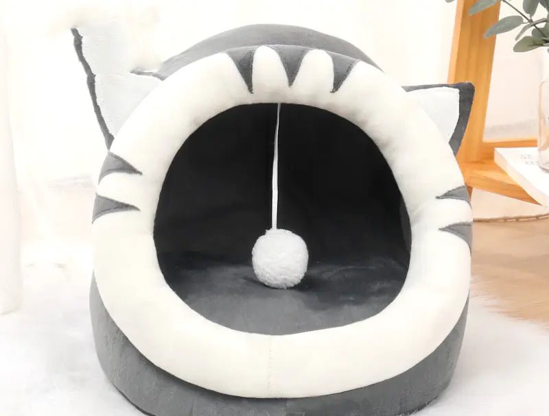 Winter Enclosed Pet Bed - Warm Cushion Cave for Small Dogs & Cats (S - L) - TheHoomy