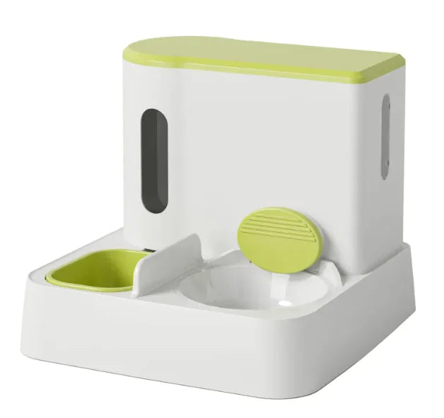 Automatic Cat Feeder & Water Dispenser - Dual Bowl Design with Gravity Feed